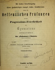 Cover of: Joannis Classeni symbolarum criticarum by Classen, Johannes