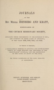 Cover of: Journals of the Rev. Messrs. Isenberg and Krapf, missionaries of the Church Missionary Society ...