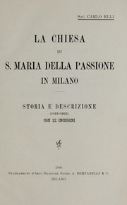 Cover of: La chiesa di S. Maria della Passione in Milano by Carlo Elli