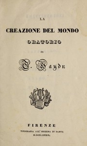 Cover of: La creazione del mondo by Franz Joseph Haydn