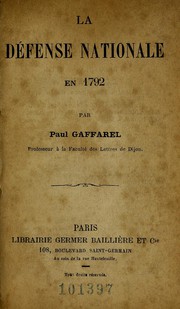Cover of: La defense nationale en 1792