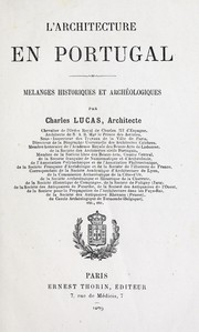 Cover of: L'architecture en Portugal: melanges historiques et archéologiques