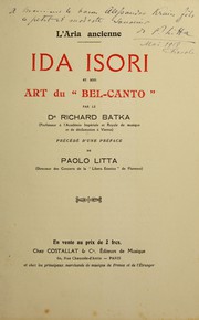 Cover of: L'aria ancienne: Ida Isori et son art du bel-canto
