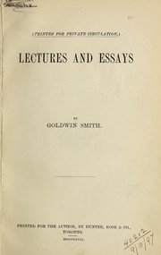 Cover of: Lectures and essays