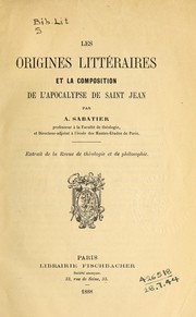 Cover of: Les origines littéraires et la composition de l'apocalypse de Saint Jean