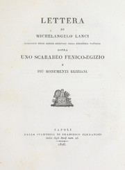Cover of: Lettera di Michelangelo Lanci, interprete delle lingue orientali nella Biblioteca vaticana, sopra uno scarabeo fenico-egizio e piú monumenti egiziani
