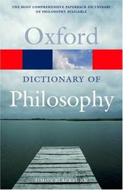 Cover of: The Oxford dictionary of philosophy by Simon Blackburn