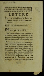 Cover of: Lettre écrite à monseigneur le comte de Caraman by Charles-Jean-Marie Barbaroux