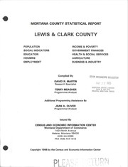 Cover of: Lewis & Clark County: Montana county statistical report
