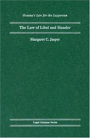 Cover of: The law of libel & slander by Margaret C. Jasper