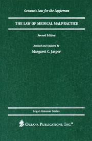 Cover of: The law of medical malpractice