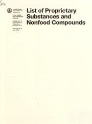 Cover of: List of proprietary substances and nonfood compounds by United States. Food Safety and Inspection Service