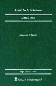 Cover of: Lemon Laws (Oceana's Legal Almanac Series  Law for the Layperson) by Margaret Jasper