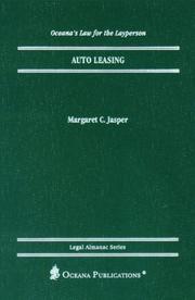 Cover of: Auto Leasing (Oceana's Legal Almanac Series  Law for the Layperson) by Margaret Jasper