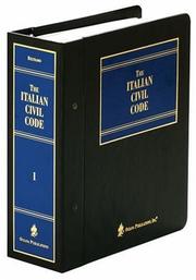 Cover of: The Italian Civil code and complementary legislation