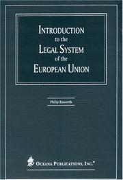 Cover of: Introduction to the Legal System of the European Union by Philip Raworth