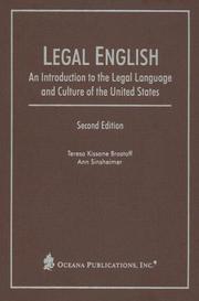 Cover of: Legal English: An Introduction to the Legal Language and Culture of the United States