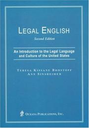 Cover of: Legal English: An Introduction to the Legal Language and Culture of the United States