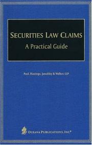 Cover of: Securities Law Claims: A Practical Guide