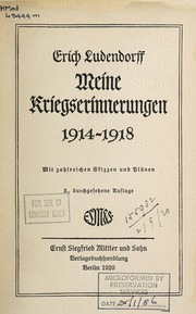 Cover of: Meine Kriegserinnerungen, 1914-1918 ...