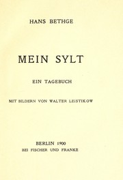 Cover of: Mein Sylt: ein Tagebuch