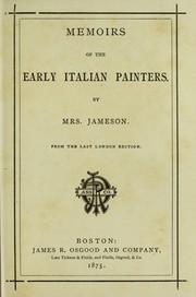 Cover of: Memoirs of the early Italian painters