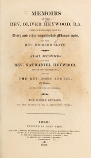 Memoirs of the Rev. Oliver Heywood, B.A by Richard Slate