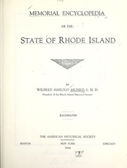 Cover of: Memorial encyclopedia of the state of Rhode Island
