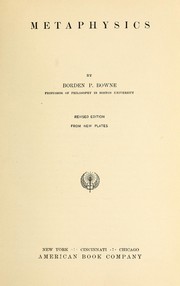 Cover of: Metaphysics by Borden Parker Bowne