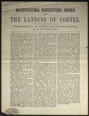 Cover of: Montezuma receiving news of the landing of Cortez