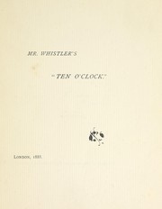 Cover of: Mr. Whistler's "Ten o'clock"