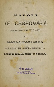 Cover of: Napoli di carnovale: opera giocosa in 3 atti di