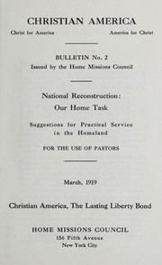 Cover of: National reconstruction: our home task : suggestions for practical service in the homeland