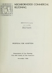 Cover of: Neighborhood commercial rezoning: proposal for adoption