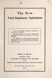 Cover of: The new anti-Japanese agitation