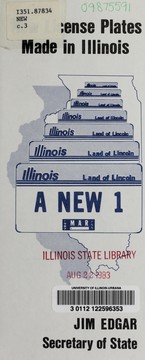Cover of: New license plates made in Illinois by Jim Edgar
