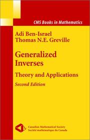 Cover of: Generalized inverses by Adi Ben-Israel
