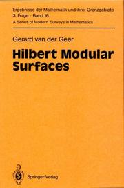 Cover of: Hilbert modular surfaces by Gerard van der Geer