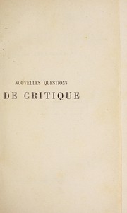 Cover of: Nouvelles questions de critique