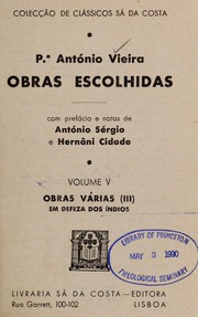 Cover of: Obras escolhidas by António Vieira