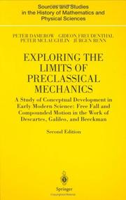 Cover of: Exploring the limits of preclassical mechanics by Peter Damerow ... [et al.].