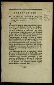 Cover of: Observations sur un article du Journal de M. Brissot de Warville, concernant ma protestation contre les assignats-monnoie by Nicolas Bergasse