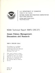 Cover of: Ocean fishery management: discussions and research. by Adam S. Sokoloski, editor.