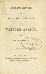 Cover of: Off hand sketches of men and things in western Africa