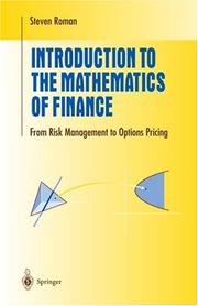 Cover of: Introduction to the Mathematics of Finance: From Risk Management to Options Pricing (Undergraduate Texts in Mathematics)