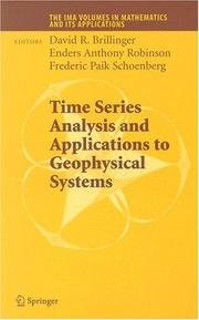 Cover of: Time Series Analysis and Applications to Geophysical Systems (The IMA Volumes in Mathematics and its Applications)