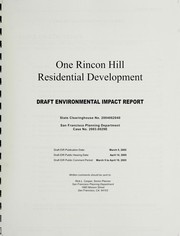 Cover of: One Rincon Hill residential development by San Francisco (Calif.). Dept. of City Planning.