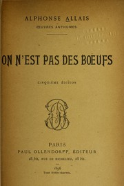 Cover of: On n'est pas des boeufs