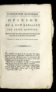 Cover of: Opinion de A. Guy Kersaint sur cette question by Armand-Guy Kersaint