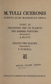 Orationes pro Cn. Plancio, Pro C. Rabirio Postumo by Cicero